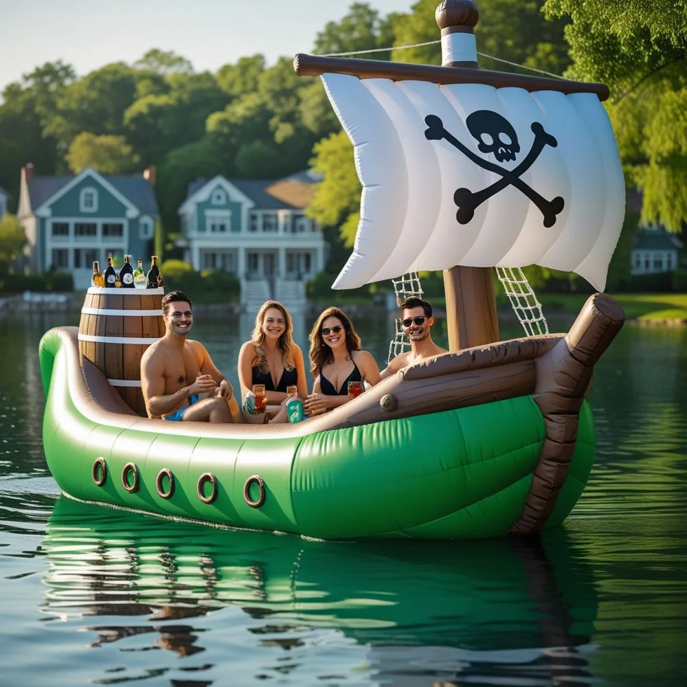 Inflatable Pirate Ship Lake Floats