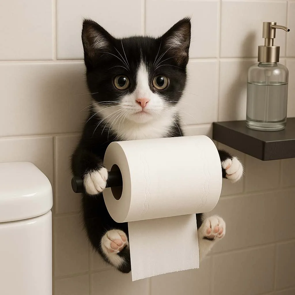 Kitten Toilet Roll Holders