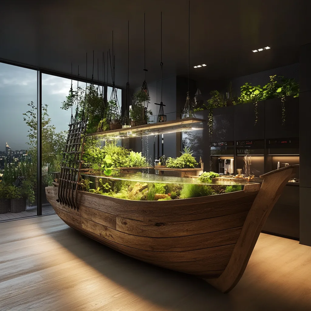 Pirate Ship Aquarium Kitchen Islands