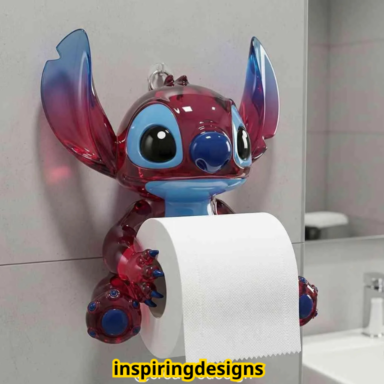 Stitch-Themed Toilet Paper Holder
