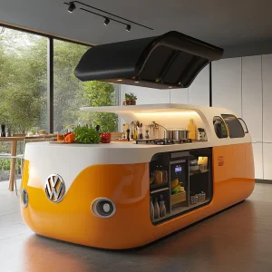 VW Bus-Shaped Kitchen Island