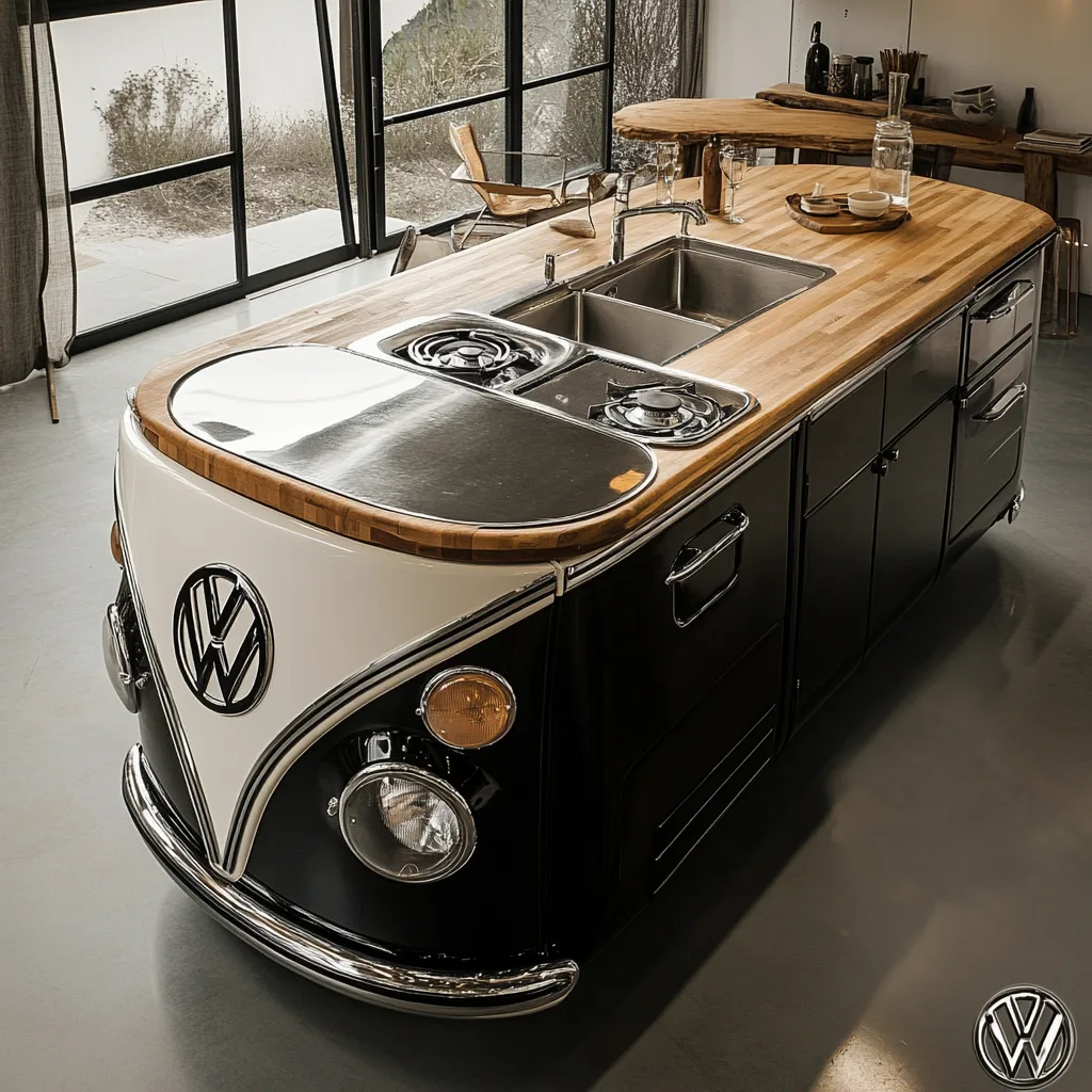 VW Bus-Shaped Kitchen Island