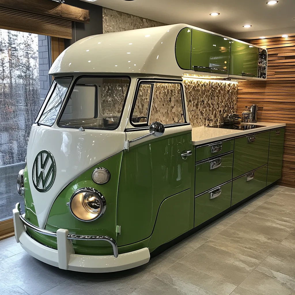 VW Bus-Shaped Kitchen Island
