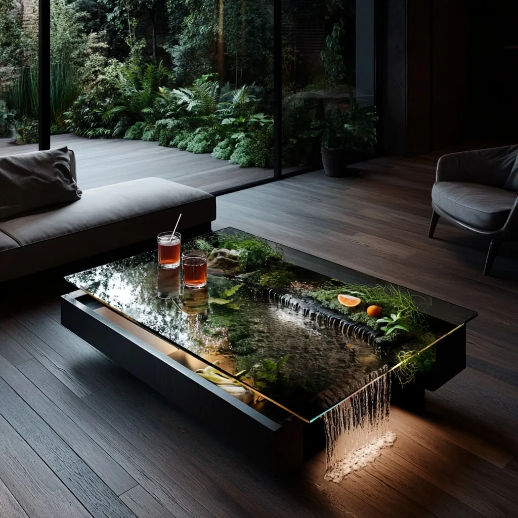 Waterfall Scene Coffee Tables