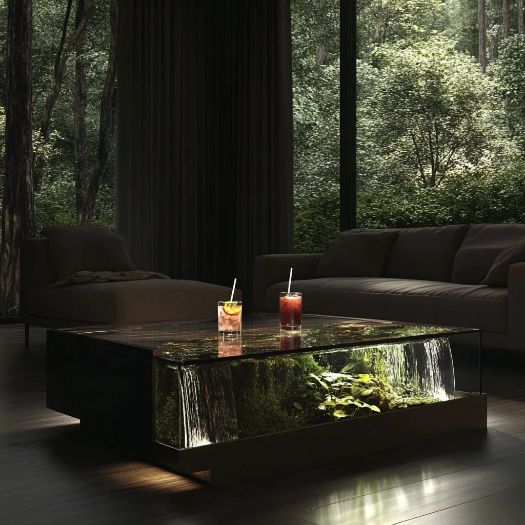 Waterfall Scene Coffee Tables