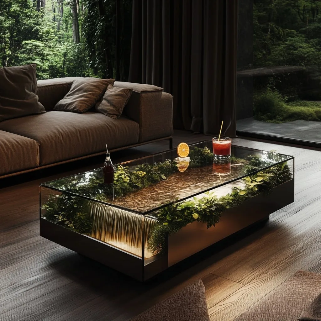 Waterfall Scene Coffee Tables