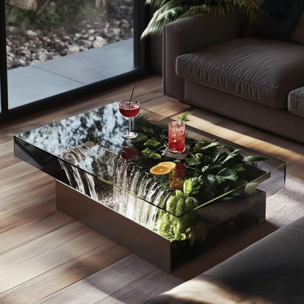 Waterfall Scene Coffee Tables