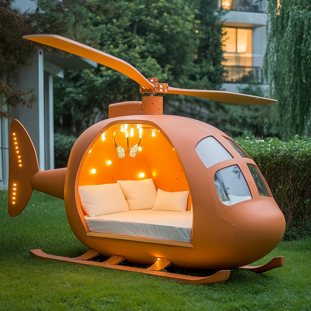 Wooden Helicopter Garden Pod