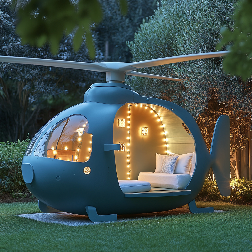 Wooden Helicopter Garden Pod