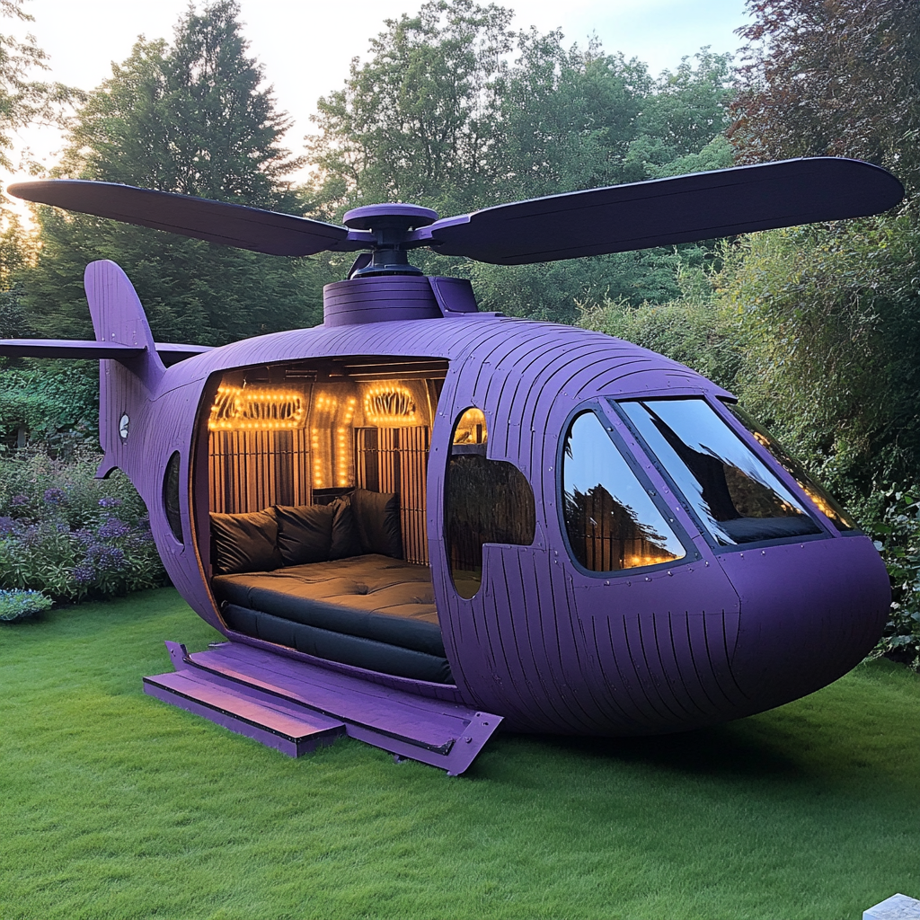 Wooden Helicopter Garden Pod