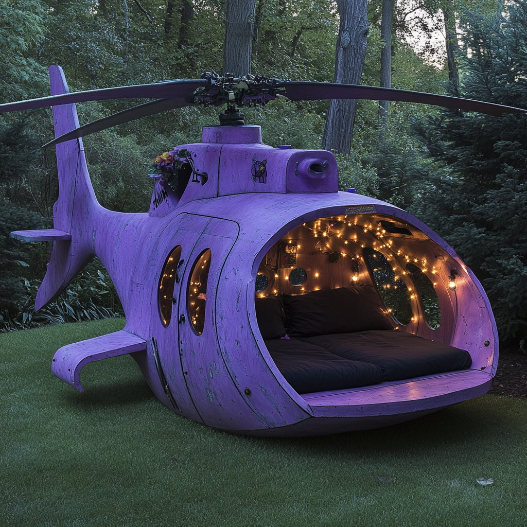 Wooden Helicopter Garden Pod