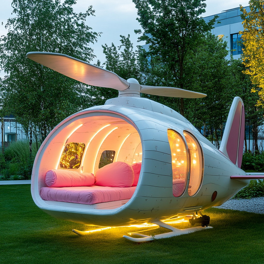 Wooden Helicopter Garden Pod