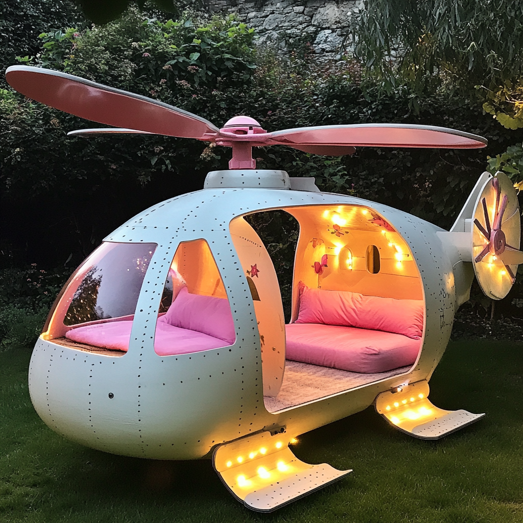 Wooden Helicopter Garden Pod