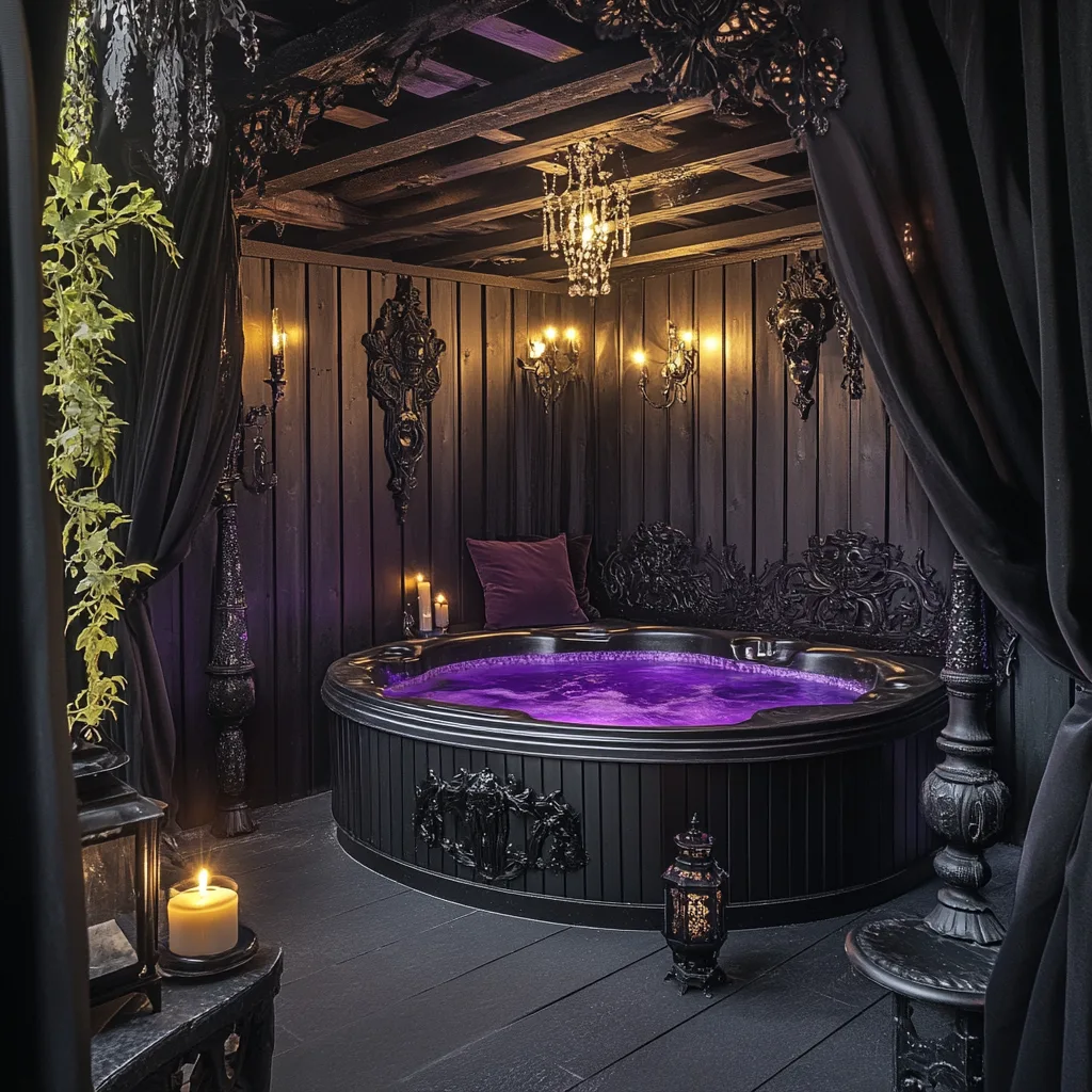 Black and Purple Hot Tub Jacuzzi