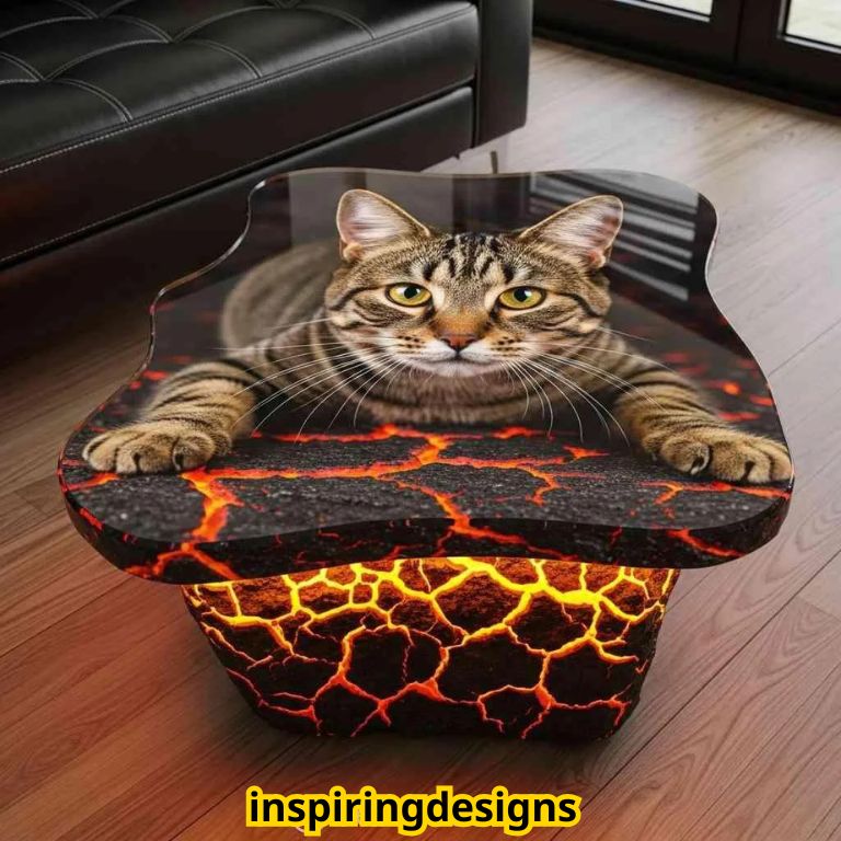 Cat Shaped LED Coffee Table