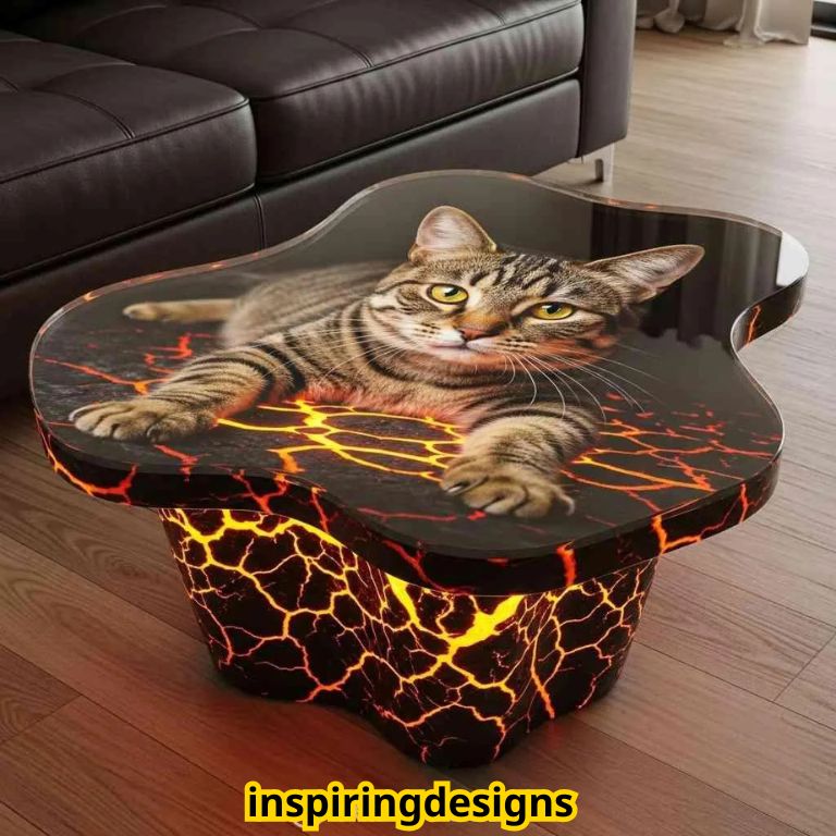 Cat Shaped LED Coffee Table