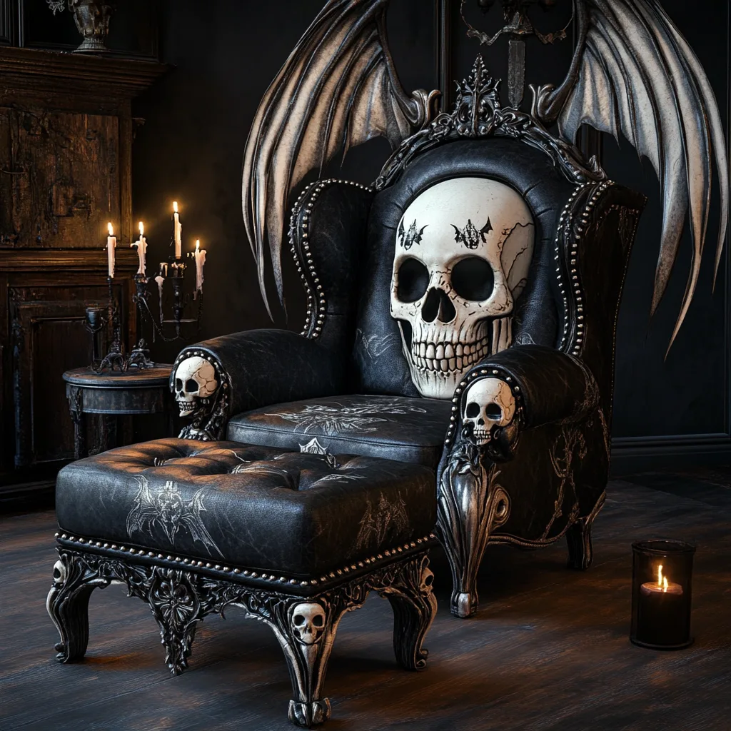 Gothic Skull Recliner Chairs