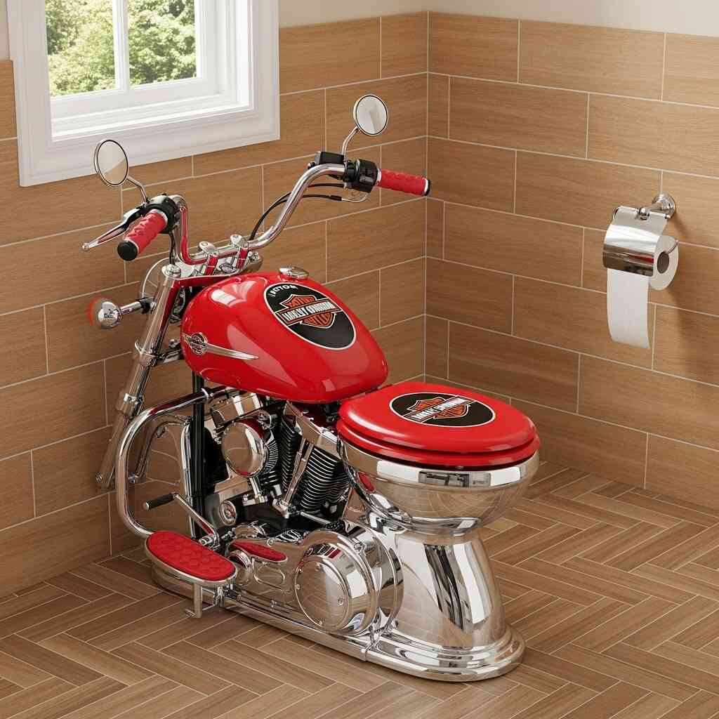 Harley-Davidson Motorcycle Themed Toilet