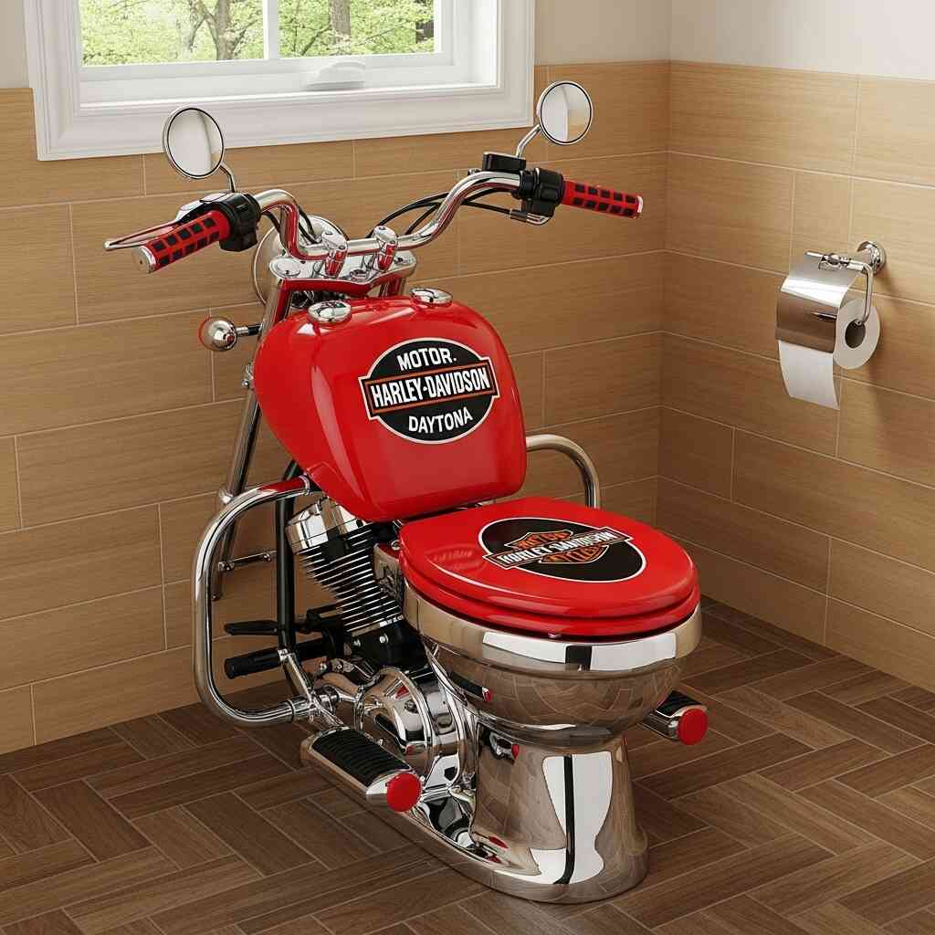 Harley-Davidson Motorcycle Themed Toilet