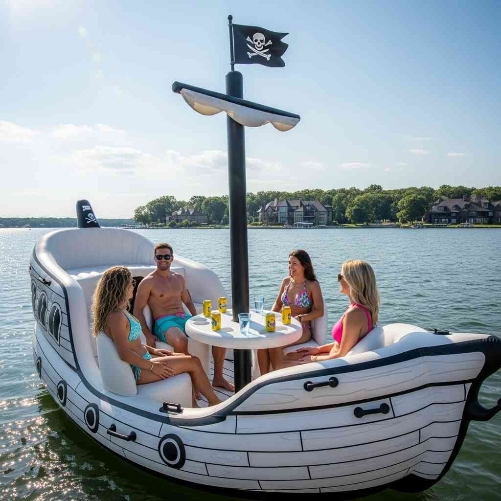 Inflatable Pirate Ship Lake Floats