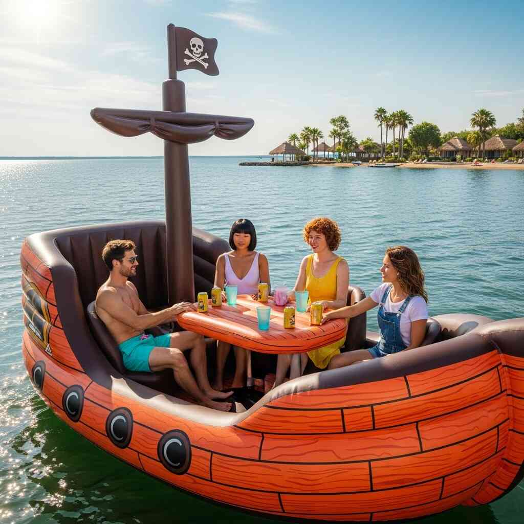 Inflatable Pirate Ship Lake Floats