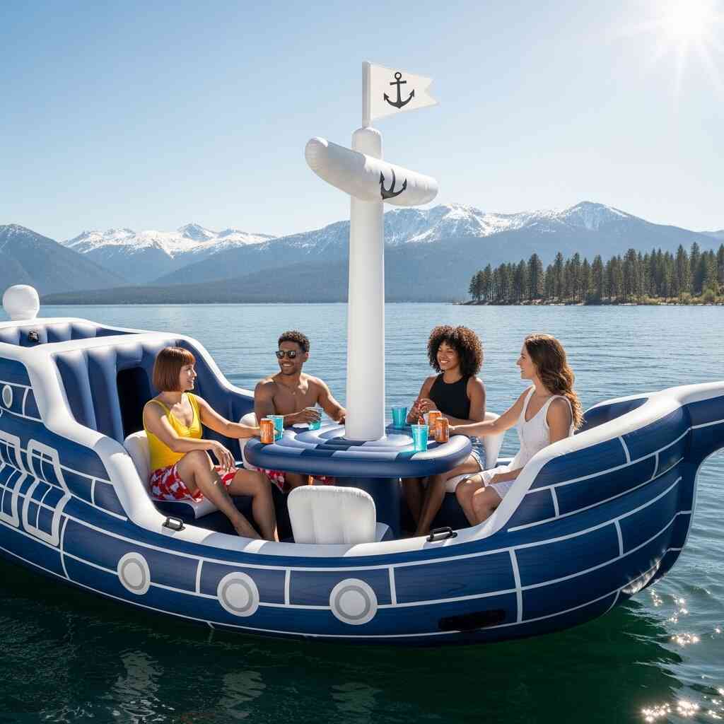 Inflatable Pirate Ship Lake Floats