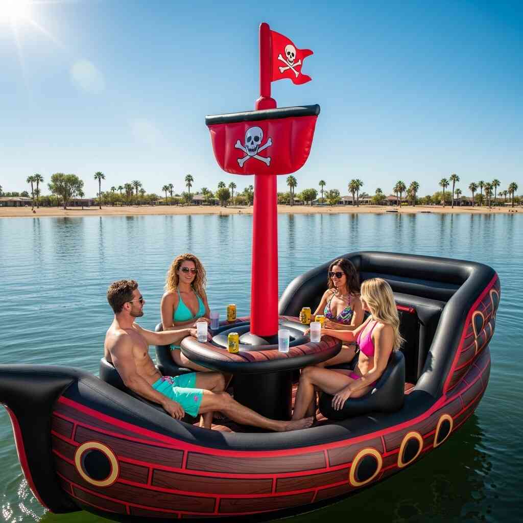Inflatable Pirate Ship Lake Floats