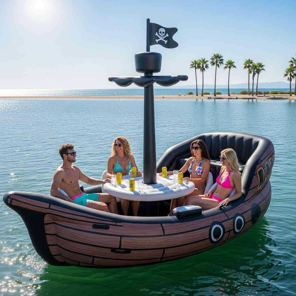 Inflatable Pirate Ship Lake Floats