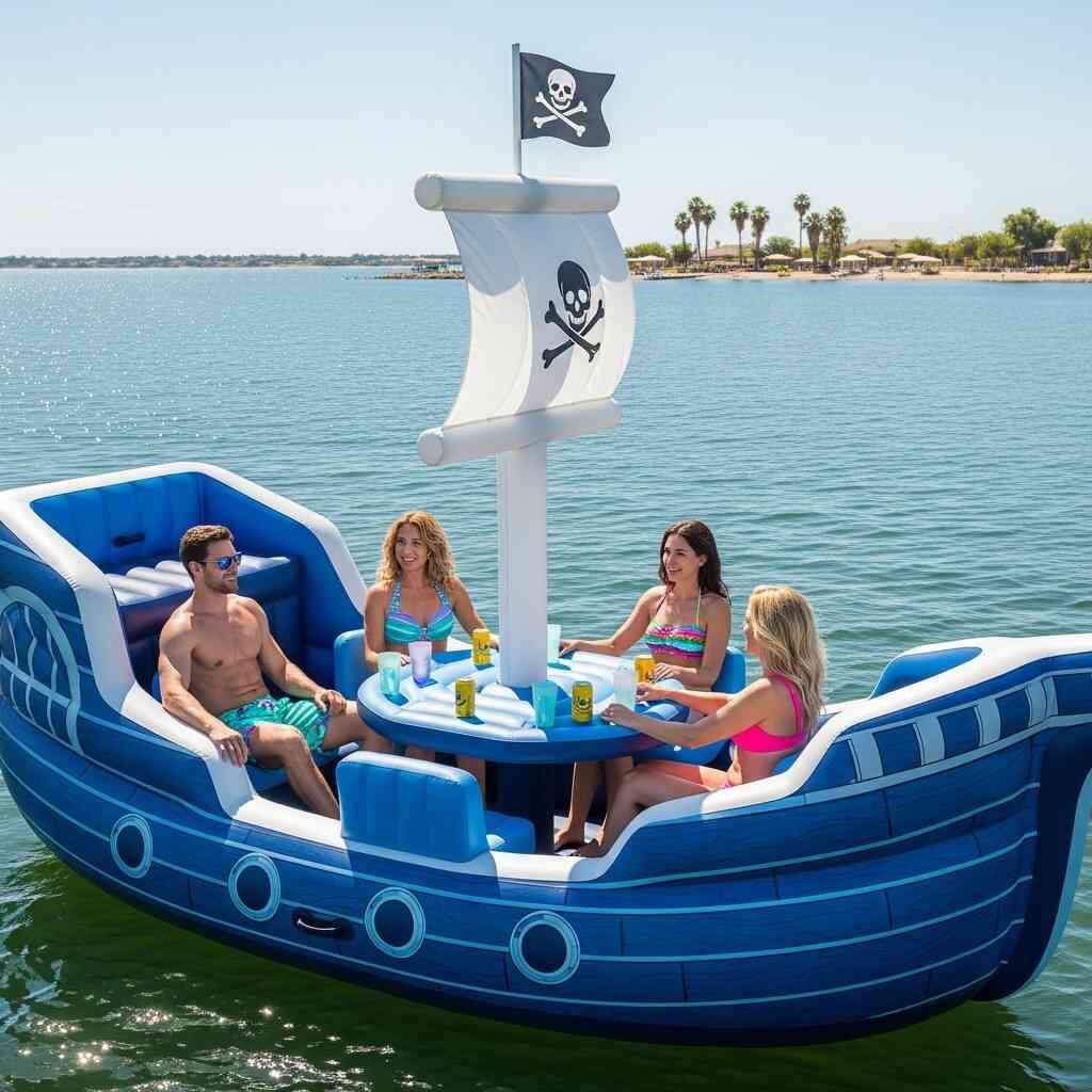 Inflatable Pirate Ship Lake Floats
