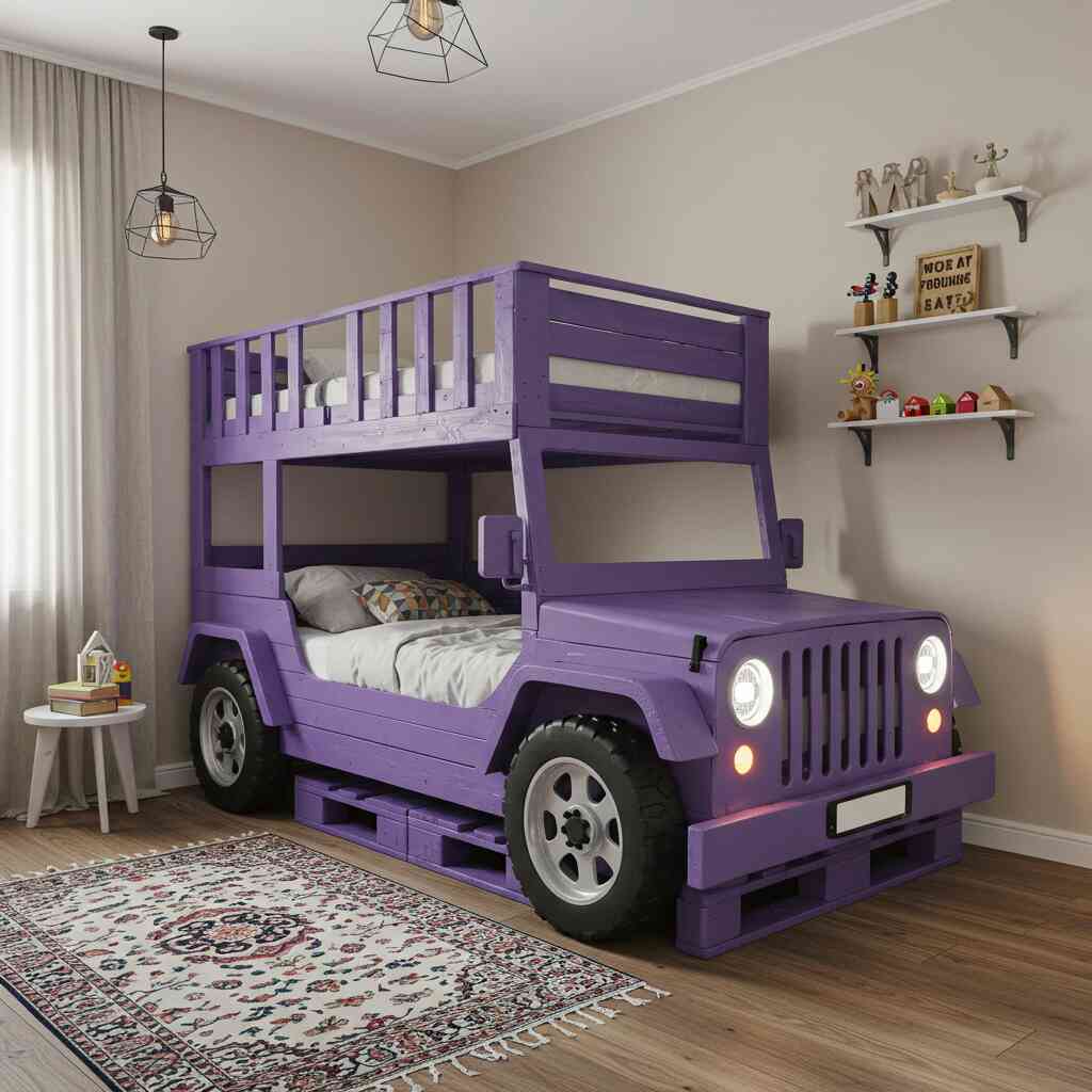 Jeep Inspired Pallet Wood Bunk Bed