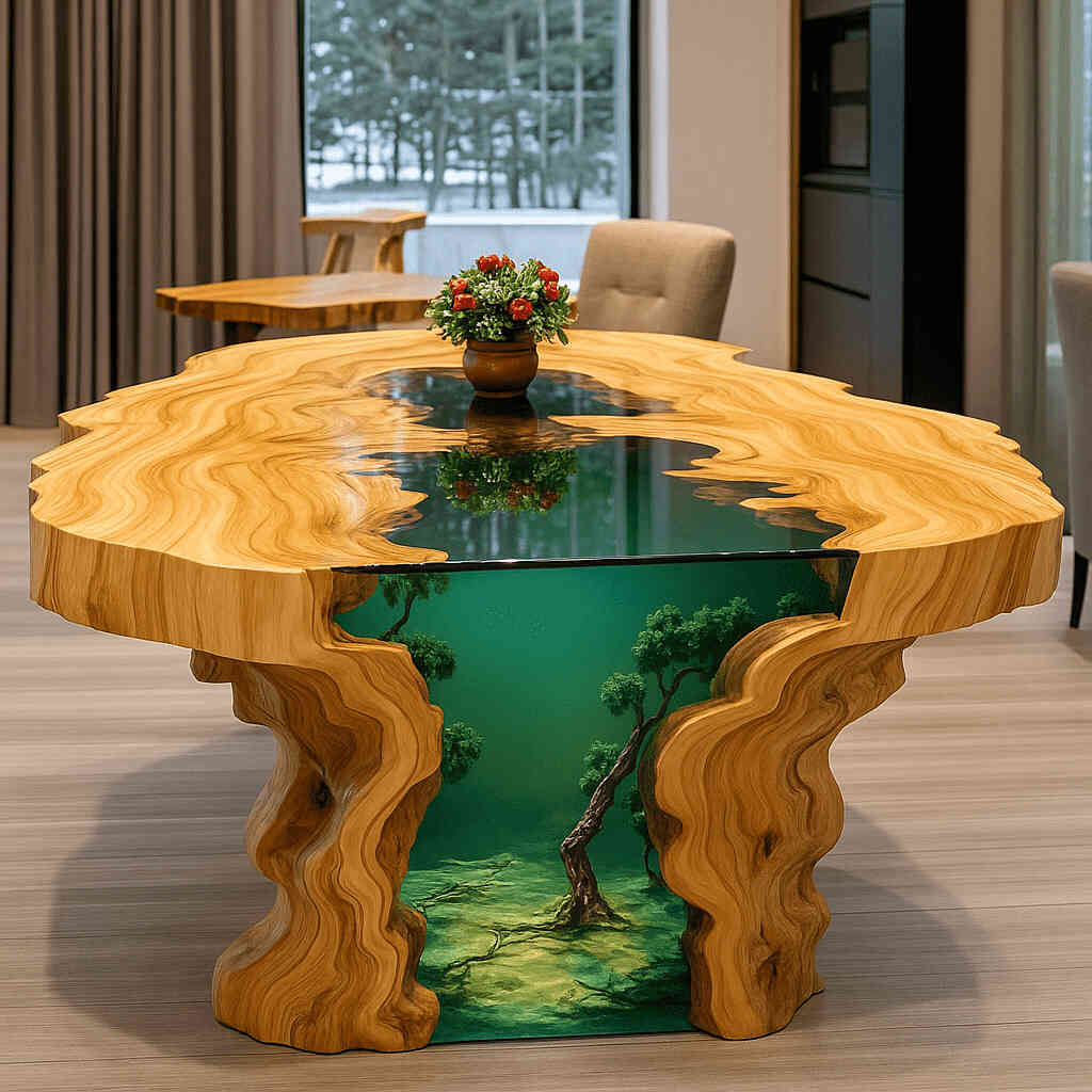Edge Wood Epoxy River Tables