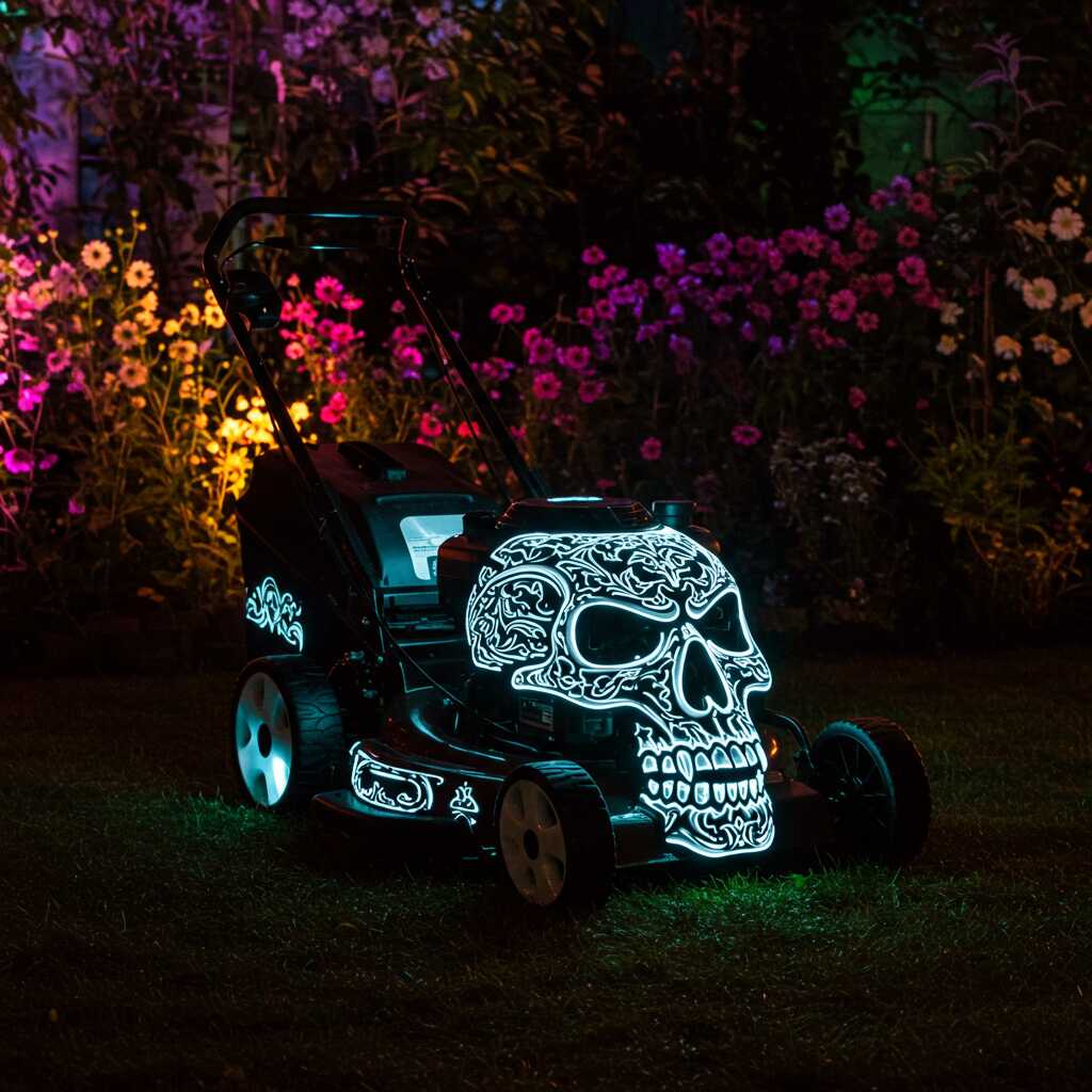 Skull Themed Mower Glow