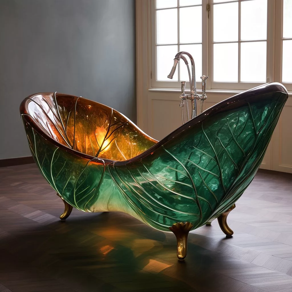 Stained Glass Leaf Bathtubs