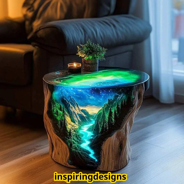 The Northern Lights Side Tables