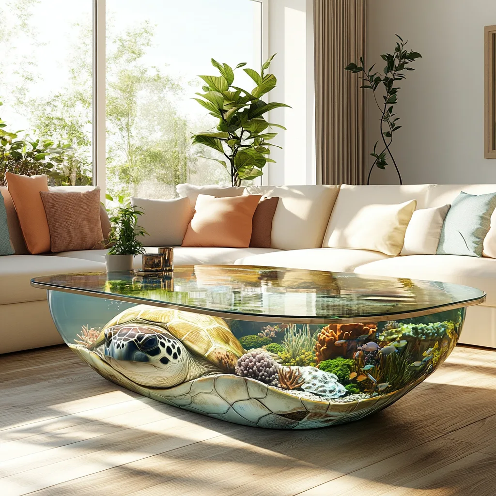 Turtle Aquarium Coffee Tables