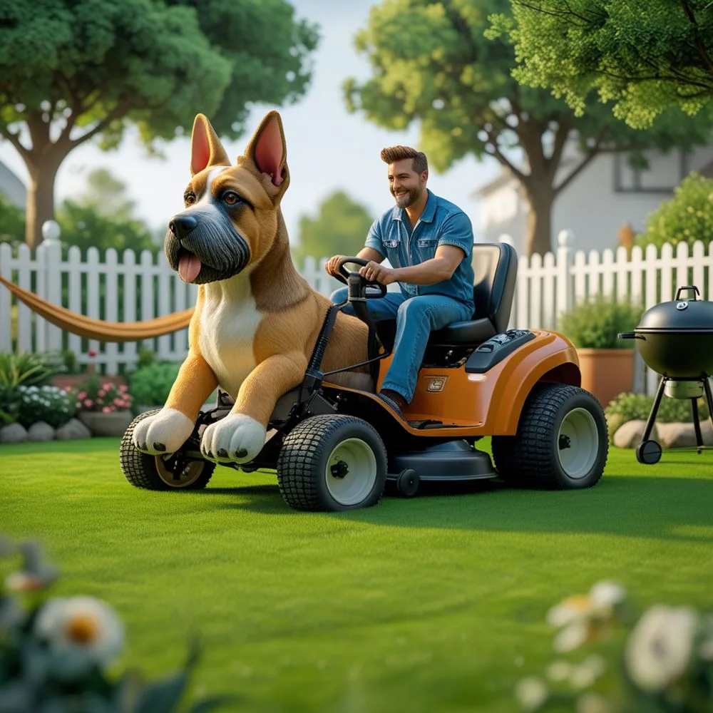 Dog Shaped Lawn Mower