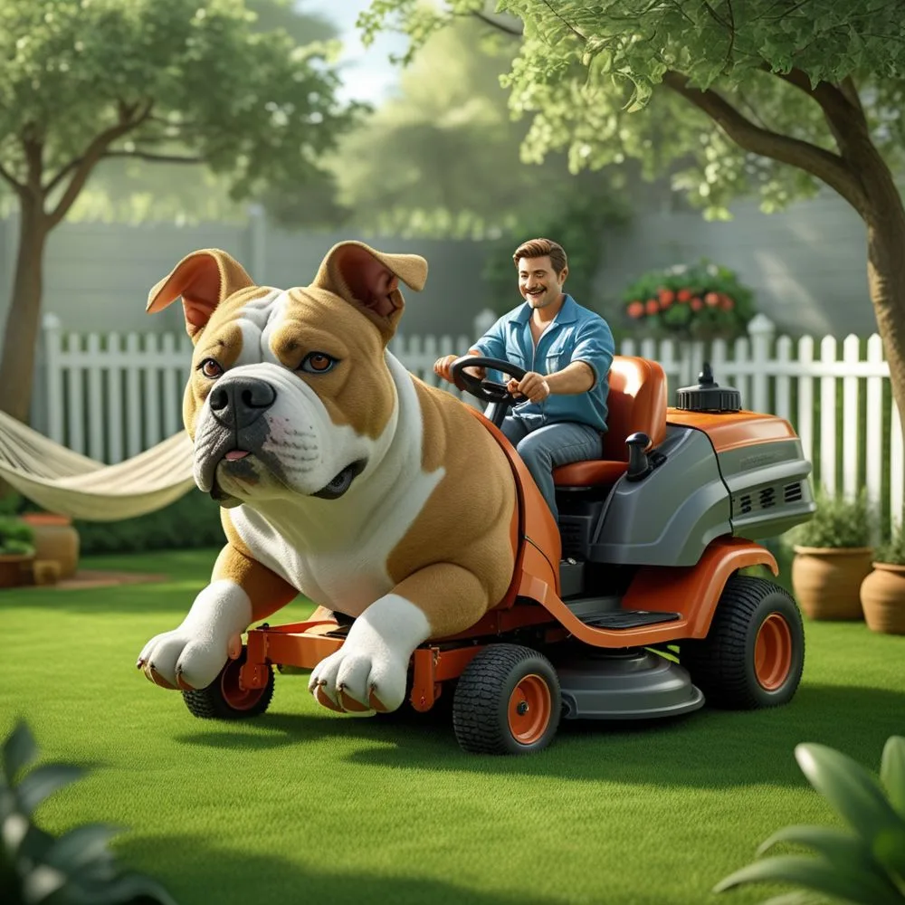 Dog Shaped Lawn Mower