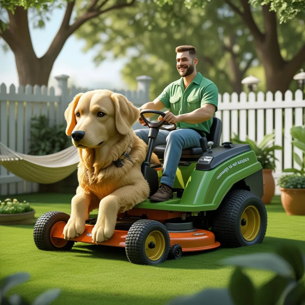 Dog Shaped Lawn Mower