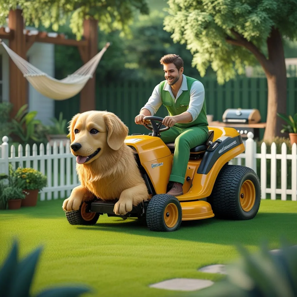 Dog Shaped Lawn Mower