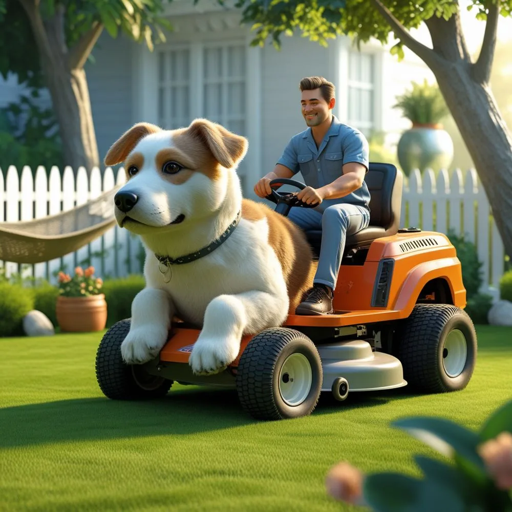 Dog Shaped Lawn Mower