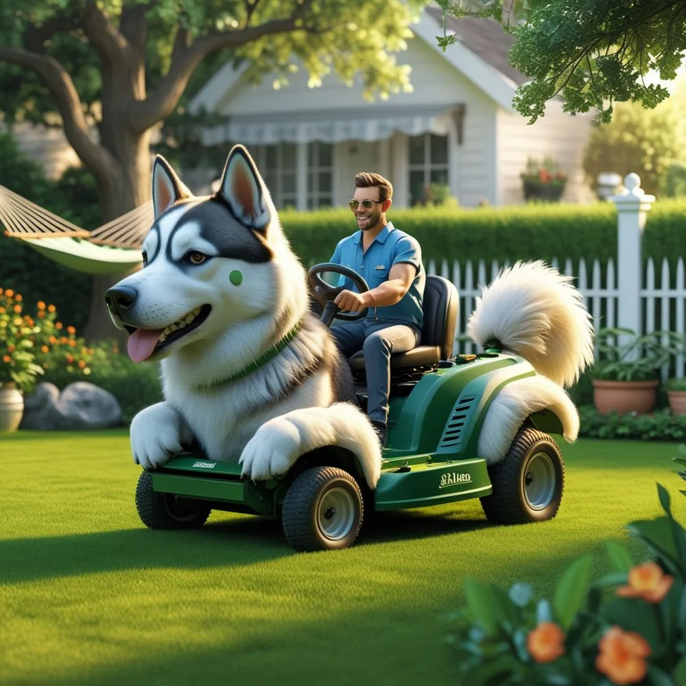 Dog Shaped Lawn Mower
