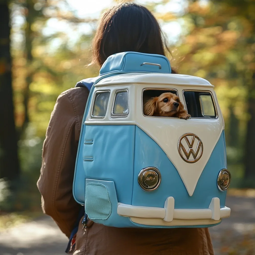 VW Bus Shaped Pet Carrier