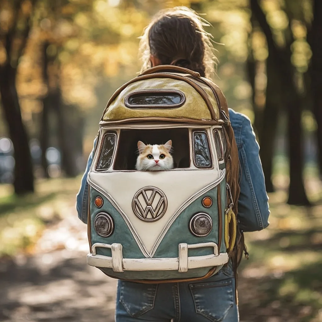 VW Bus Shaped Pet Carrier