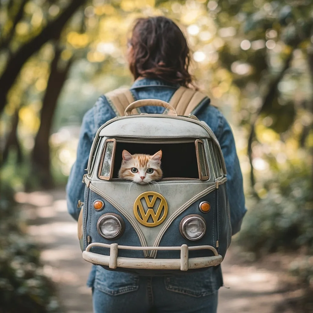 VW Bus Shaped Pet Carrier
