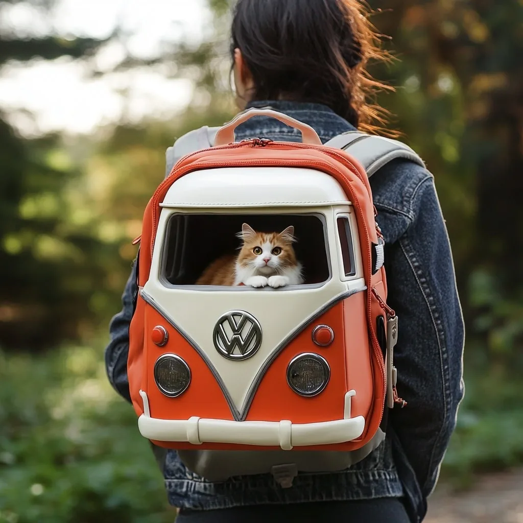 VW Bus Shaped Pet Carrier