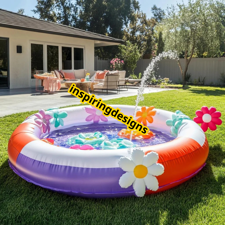Inflatable Pools with Flower Shower